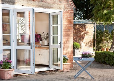 White uPVC French Doors Cottage Bars Anglian001