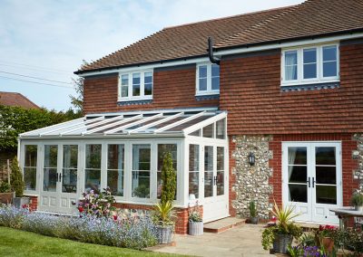 pebble grey timber lean to conservatory Hutchings4239